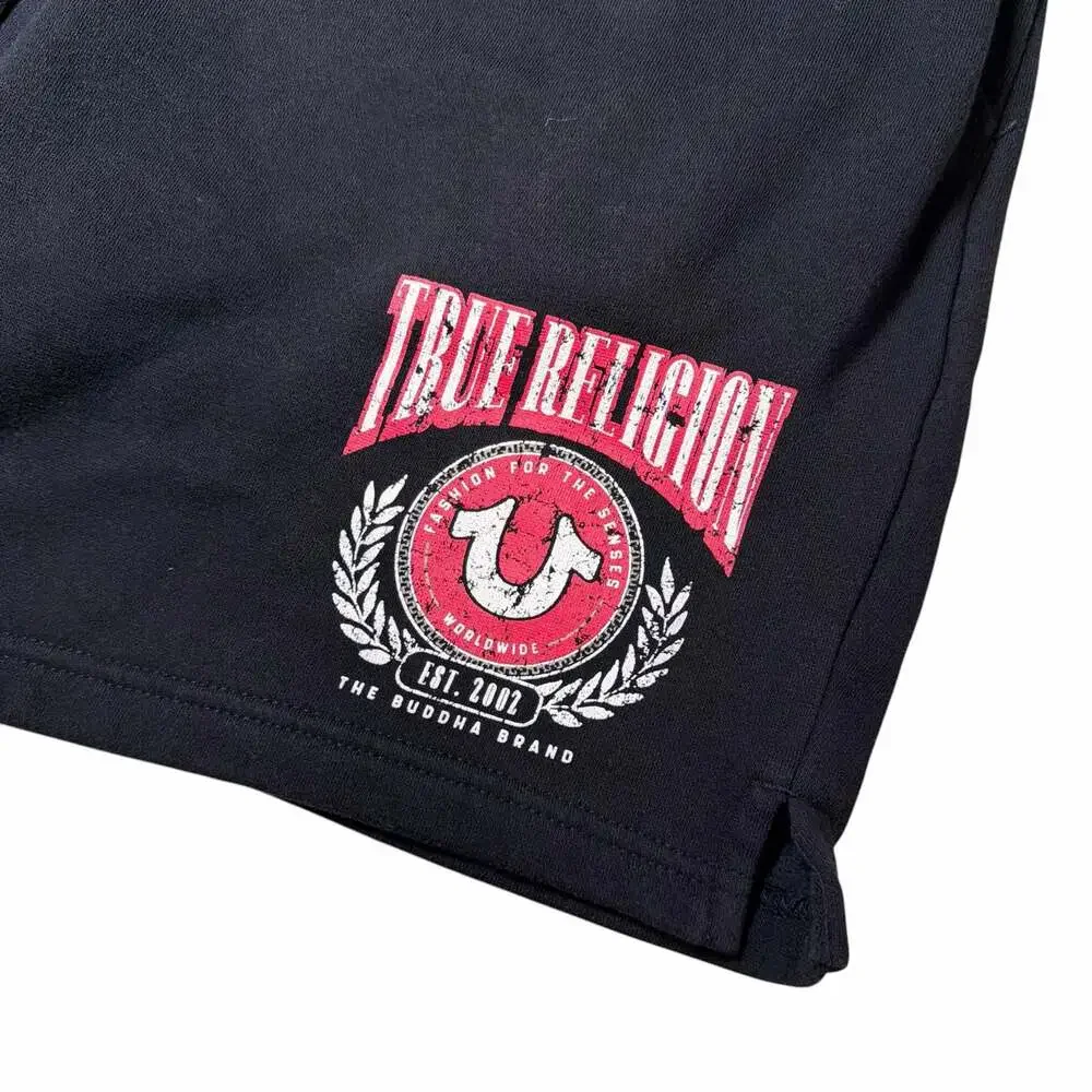 True Religion College Horseshoe Sweat Shorts Black 2XL